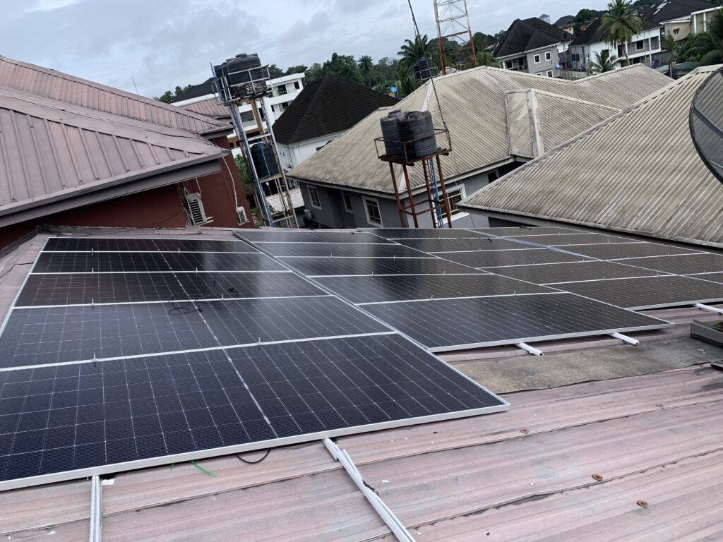 650W bifacial solar panels installed at The Golf Prince Hotel, Port Harcourt